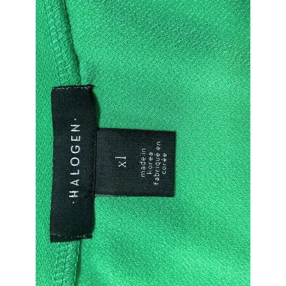 Halogen Peplum Top XL Kelly Green V-Neck Sleeveless Asymmetric NWT - Picture 7 of 7